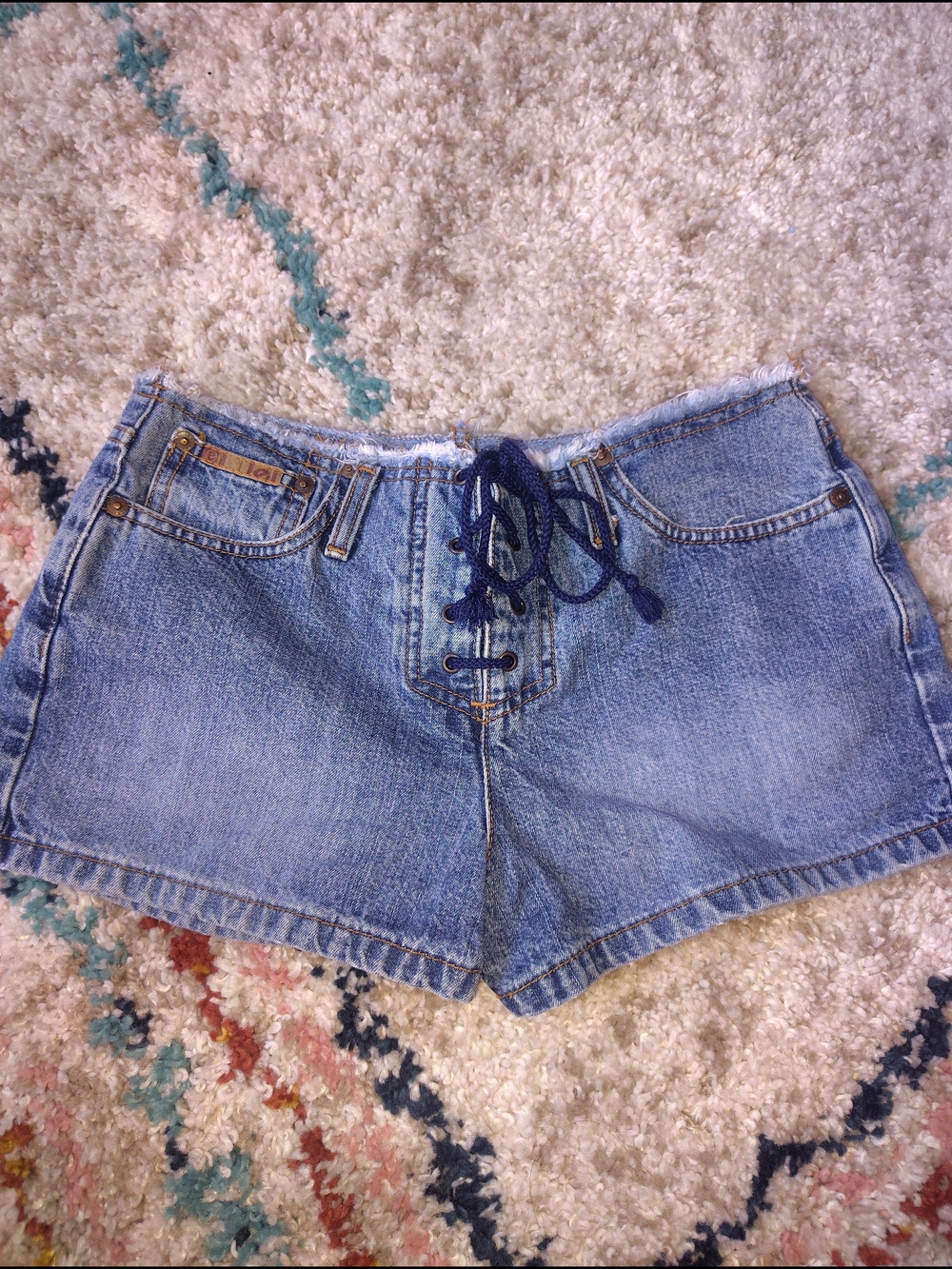 lei Denim Lace-Up Jean Shorts Vintage Guc Size 5